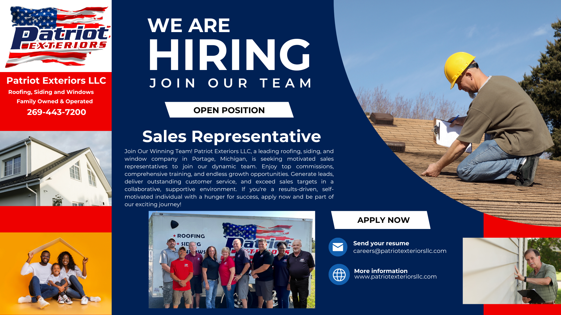 Patriot Exteriors Sales Representative Position